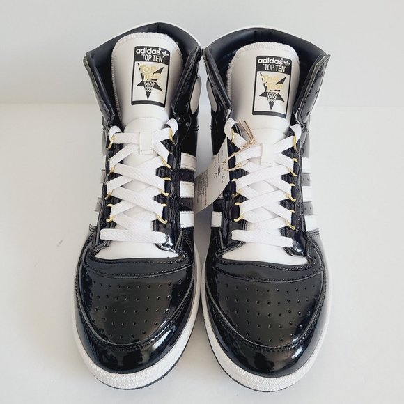 NEW Adidas OG Top Ten RB Patent Leather Shoes FZ6191 Size 9 Black - Picture 2 of 8